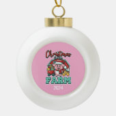 Kerst op het Boerderij Piggy & Friends Keramische Bal Ornament (Voorkant)