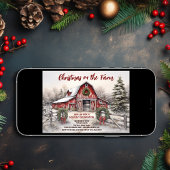 Kerst op het Boerderij Red Barn Holiday Party Kaart