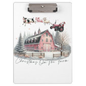 Kerst op het Boerderij, vrolijk kerstfeest Klembord (Voorkant)