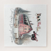 Kerst op het Boerderij, vrolijk kerstfeest Legpuzzel (Horizontaal)