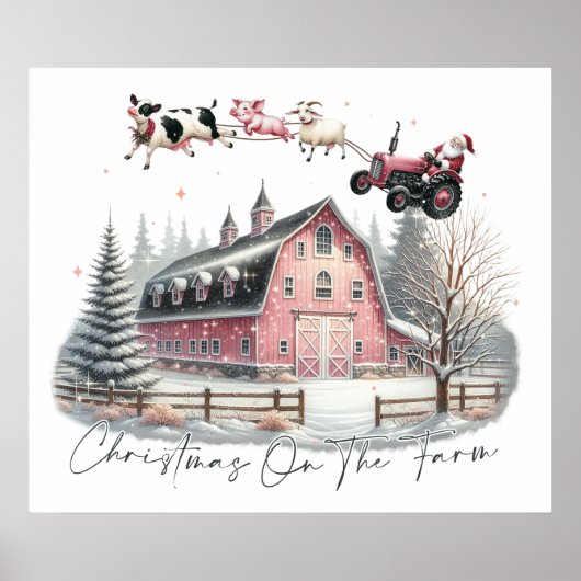 Kerst op het Boerderij, vrolijk kerstfeest Poster (Voorkant)