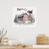 Kerst op het Boerderij, vrolijk kerstfeest Poster (Keuken)
