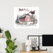 Kerst op het Boerderij, vrolijk kerstfeest Poster (Thuiskantoor)