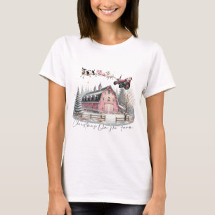 Kerst op het Boerderij, vrolijk kerstfeest T-shirt