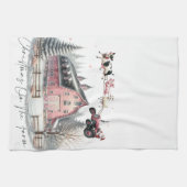 Kerst op het Boerderij, vrolijk kerstfeest Theedoek (Horizontaal)