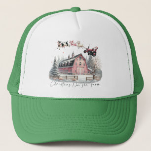 Kerst op het Boerderij, vrolijk kerstfeest Trucker Pet