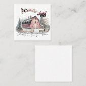 Kerst op het Boerderij, vrolijk kerstfeest Vierkante Visitekaartje (Voorkant / Achterkant)