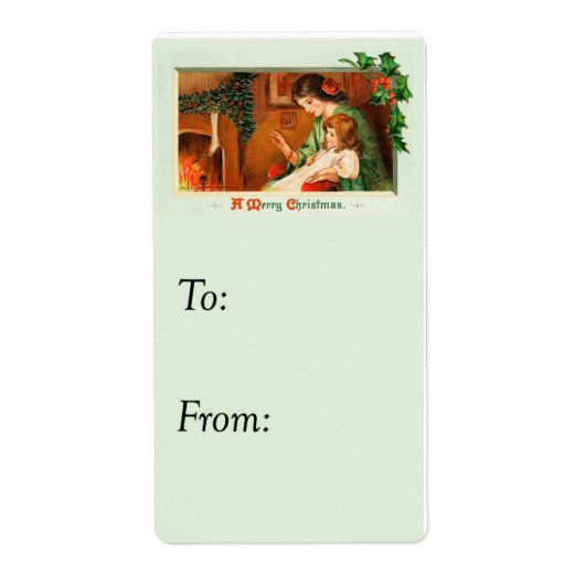  kerst op het Label van de Fireplace (Voorkant)