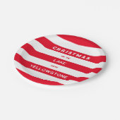 Kerst op het meer nautische rode streep papieren bordje (Gekanteld)