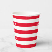 Kerst op het meer Red Nautical Stripe Papieren Bekers (Rechts)