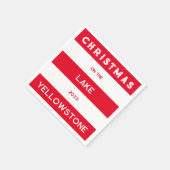 Kerst op het meer Red Nautical Stripe Servet (Hoek)