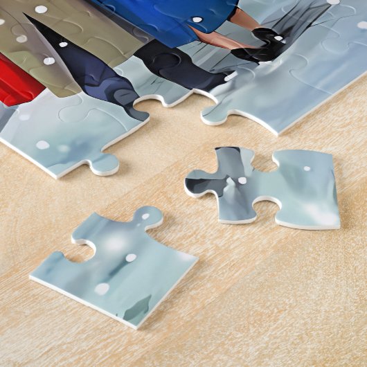 Kerst op het stadsplein legpuzzel (Zijkant)