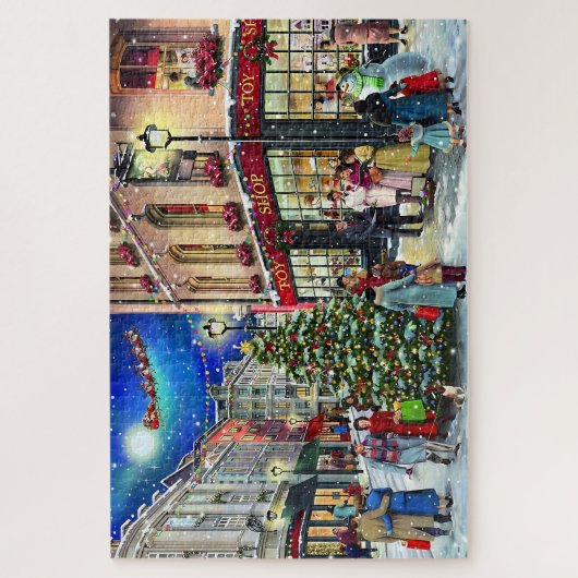 Kerst op het stadsplein legpuzzel (Verticaal)