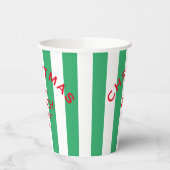 Kerst op het strand aangepaste groene Cabana Strip Papieren Bekers (Links)