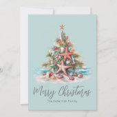 Kerst op het strand feestdagenkaart (Voorkant)