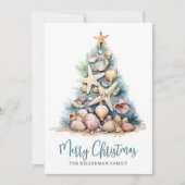 Kerst op het strand feestdagenkaart (Voorkant)