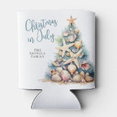 Kerst op het strand in juli blikjeskoeler (Achterkant)