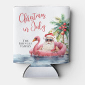 Kerst op het strand in juli blikjeskoeler (Voorkant)