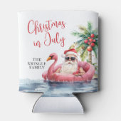 Kerst op het strand in juli blikjeskoeler (Achterkant)