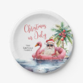 Kerst op het strand in juli papieren bordje (Voorkant)