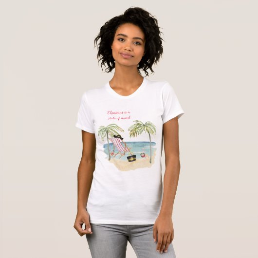 Kerst op het strand Kerstmis Bella + Canvas T-shirt (Voorkant volledig)