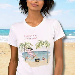 Kerst op het strand Kerstmis Bella + Canvas T-shirt