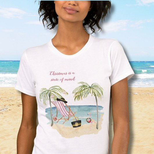 Kerst op het strand Kerstmis Bella + Canvas T-shirt