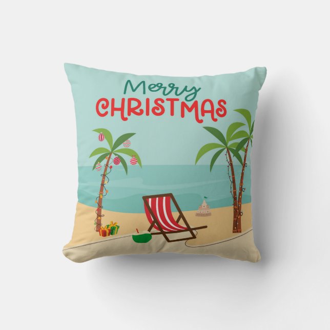 Kerst op het strand kussen (Voorkant)