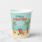 Kerst op het strand papieren bekers (Achterkant)