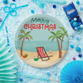 Kerst op het strand papieren bordje (Feest)
