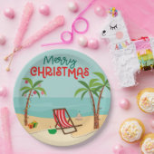 Kerst op het strand papieren bordje (Feest)