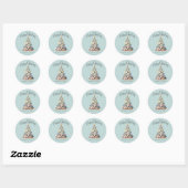 Kerst op het strand ronde sticker (Vel)