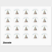 Kerst op het strand ronde sticker (Vel)