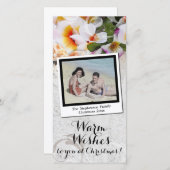 Kerst op het strand warme wensen Plumeria Lei Feestdagenkaart (Voorkant / Achterkant)