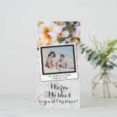 Kerst op het strand warme wensen Plumeria Lei Feestdagenkaart (Staand voorkant)