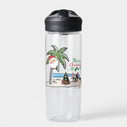 kerst op het strand waterfles (Voorkant)