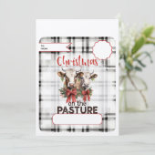 Kerst op het weiland geld feestdagenkaart (Staand voorkant)