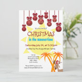 Kerst op het zomerfeest kaart (Staand voorkant)