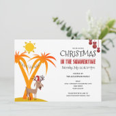 Kerst op het zomerfeest kaart (Staand voorkant)