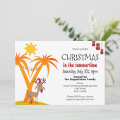 Kerst op het zomerfeest kaart (Staand voorkant)