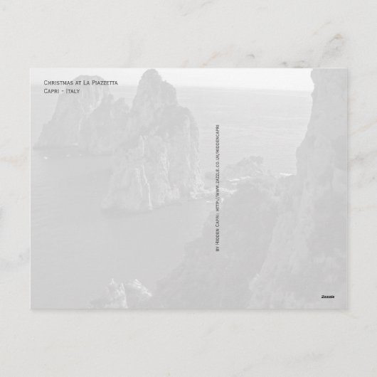 Kerst op La Piazzetta van Capri met poinsettia Feestdagenkaart (Achterkant)