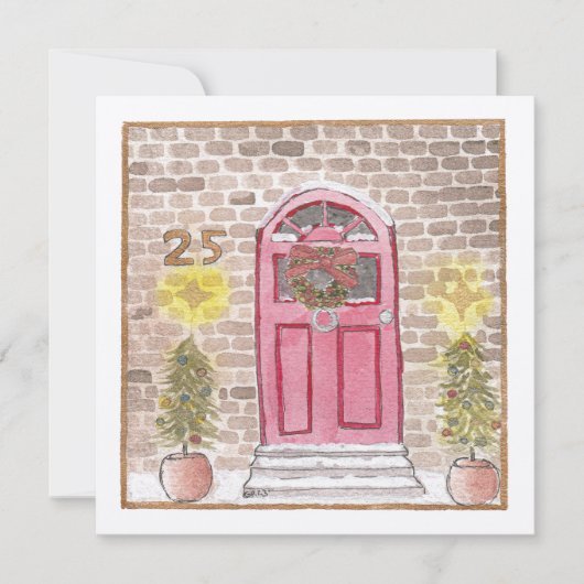 Kerst op nummer 25 feestdagenkaart (Voorkant)