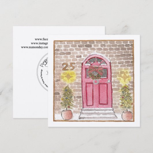 Kerst op nummer 25 feestdagenkaart (Voorkant / Achterkant)