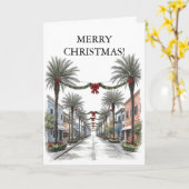 Kerst op Palm Street Kaart (Gele Bloem)