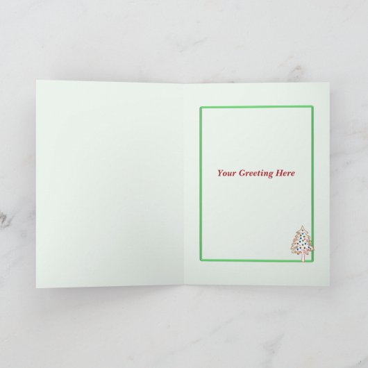 Kerst op rood (hoge foto lijst) feestdagen kaart (Binnen)