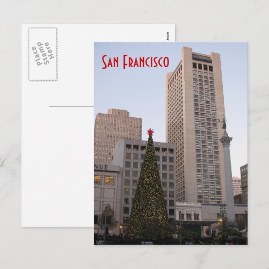 Kerst op Unieklein - San Francisco Feestdagenkaart (Voorkant / Achterkant)