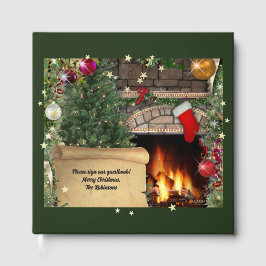 Kerst open haard (aanpasbaar) gastenboek