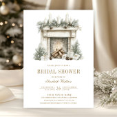 Kerst open haard boog QR Code Vrijgezellenfeest Kaart