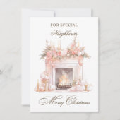 Kerst open haard Buren Vakantie Kaart (Voorkant)