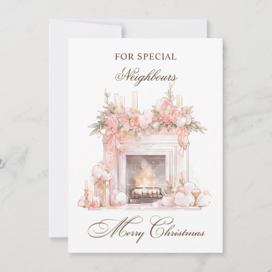 Kerst open haard Buren Vakantie Kaart (Voorkant)